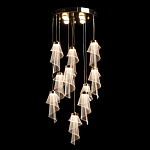 Люстра каскадная с 10-ю прозрачными плафонами Wave Line варинант исполнения - 3 | Loft Concept в Липецке