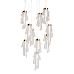Люстра каскадная с 10-ю прозрачными плафонами Wave Line варинант исполнения - 1 | Loft Concept в Липецке