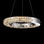 Люстра серебряная в форме кольца с мозаичным хрустальным оформлением Sparks of Crystal варинант исполнения - 2 | Loft Concept в Липецке