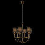 Люстра на металлическом основании бронзового цвета с 6-ю черными конусовидными абажурами Dignity варинант исполнения - 3 | Loft Concept в Липецке