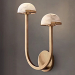 Бра с 2-мя мраморными плафонами на латунном корпусе Light Warm Light варинант исполнения - 4 | Loft Concept в Липецке