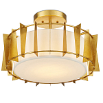 Потолочный светильник круглый с каркасом в форме треугольников и тканевым абажуром Brutal Light варинант исполнения - 3 | Loft Concept в Липецке