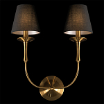 Бра с металлическим основанием бронзового цвета и 2-мя черными конусовидными абажурами Dignity варинант исполнения - 4 | Loft Concept в Липецке