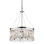 Люстра круглая цвета хром с вертикальными стеклянными трубками и круглыми подвесками Kichler варинант исполнения - 1 | Loft Concept в Липецке