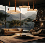 Люстра в форме обруча из натурального камня Minerals of Light варинант исполнения - 5 | Loft Concept в Липецке