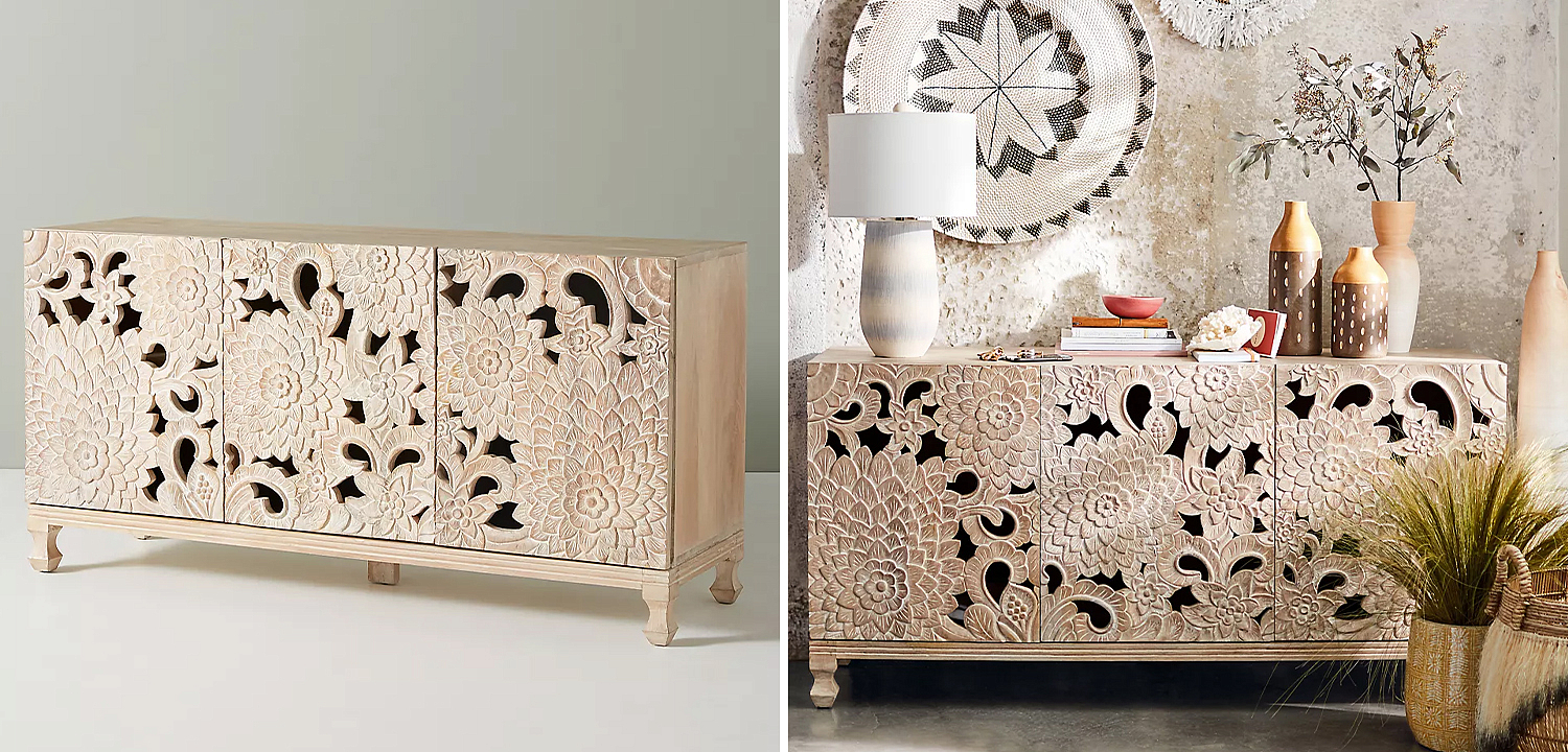 Буфет Handcarved Lotus Media Console Буфет Handcarved Lotus Media Console - Loft-Concept в Липецке
