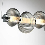 Подвесной светильник линейный с 7-ю рифлеными стеклянными шарами Marcelh Light варинант исполнения - 9 | Loft Concept в Липецке