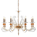 Люстра с 8-ю лампочками и изогнутыми прозрачными элементами из стекла Twisted Glass Candles Chandelier варинант исполнения - 1 | Loft Concept в Липецке