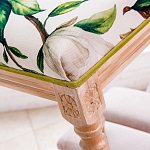 Банкетка из натурального бука золотистая с изображением птиц и цветов Blooming Bird варинант исполнения - 3 | Loft Concept в Липецке