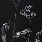 Обои ручная роспись Bamboo Argent on Pitch dyed silk варинант исполнения - 2 | Loft Concept в Липецке