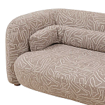 Дизайнерский двухместный диван с мягкими спинкой и подлокотниками светло-коричневый с принтом Madelaine Sofa Cocoa варинант исполнения - 3 | Loft Concept в Липецке