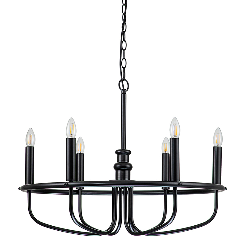 Люстра круглая с 6-ю лампами Kichler Латунь Черный Никель в Липецке | Loft Concept 