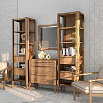 Витрина правая из массива дуба с 5-ю полками и 2-мя ящиками Tasteful Furniture варинант исполнения - 3 | Loft Concept в Липецке