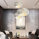 Подвесной светильник с белыми изящными декоративными лепестками Volumetric Petal Lamp варинант исполнения - 7 | Loft Concept в Липецке