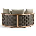 Дизайнерский уличный диван из массива дерева с плетеной спинкой PALINFRASCA Sofa варинант исполнения - 13 | Loft Concept в Липецке