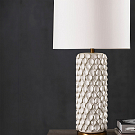 Настольная лампа покрытая лепестками белых цветов Fancy Calla Lily варинант исполнения - 3 | Loft Concept в Липецке