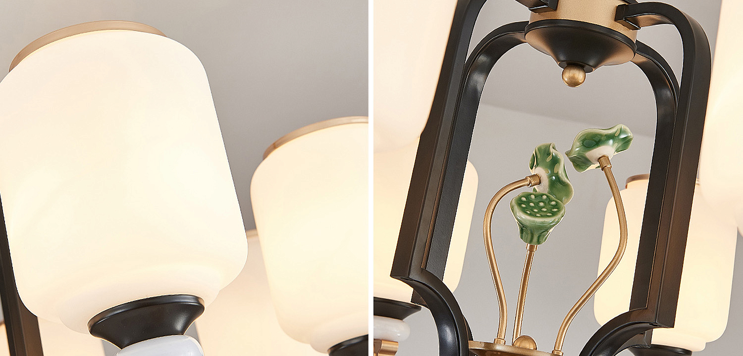 Люстра в китайском стиле Chinese Style Lotus Fruit Chandelier Люстра в китайском стиле Chinese Style Lotus Fruit Chandelier - Loft-Concept в Липецке