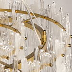 Люстра круглая с прозрачными стержнями разной длины Textured Glass Chandelier варинант исполнения - 10 | Loft Concept в Липецке