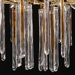 Люстра подвесная золотого цвета с разветвленными ветвями и прозрачными стеклянными подвесками Droplet Chandelier варинант исполнения - 7 | Loft Concept в Липецке