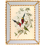 Постер с изображением птиц и цветов в зеркальной раме Blooming Birds Poster варинант исполнения - 2 | Loft Concept в Липецке