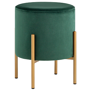Зеленый пуф на золотистых ножках SANJAY