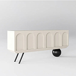 Дизайнерский комод с фактурным фасадом и чёрной ножкой в форме шара Samanta варинант исполнения - 1 | Loft Concept в Липецке