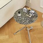 Дизайнерский журнальный стол с круглой столешницей на изогнутых стальных ножках Obafaby варинант исполнения - 2 | Loft Concept в Липецке