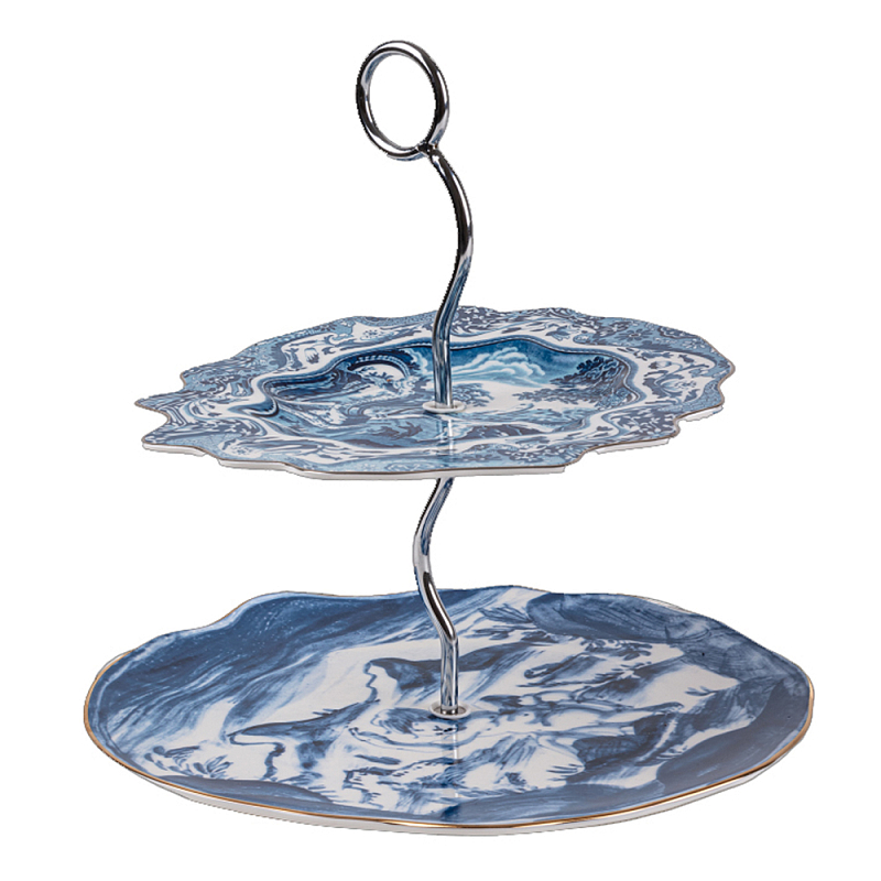 Сервировочная подставка Seletti Cake Stand Белый Синий Сервировочная подставка Seletti Cake Stand Белый Синий в Липецке | Loft Concept