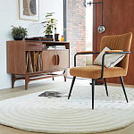 Кресло бархатное с подлокотниками на металлическом каркасе Oriel Retro Armchair варинант исполнения - 6 | Loft Concept в Липецке