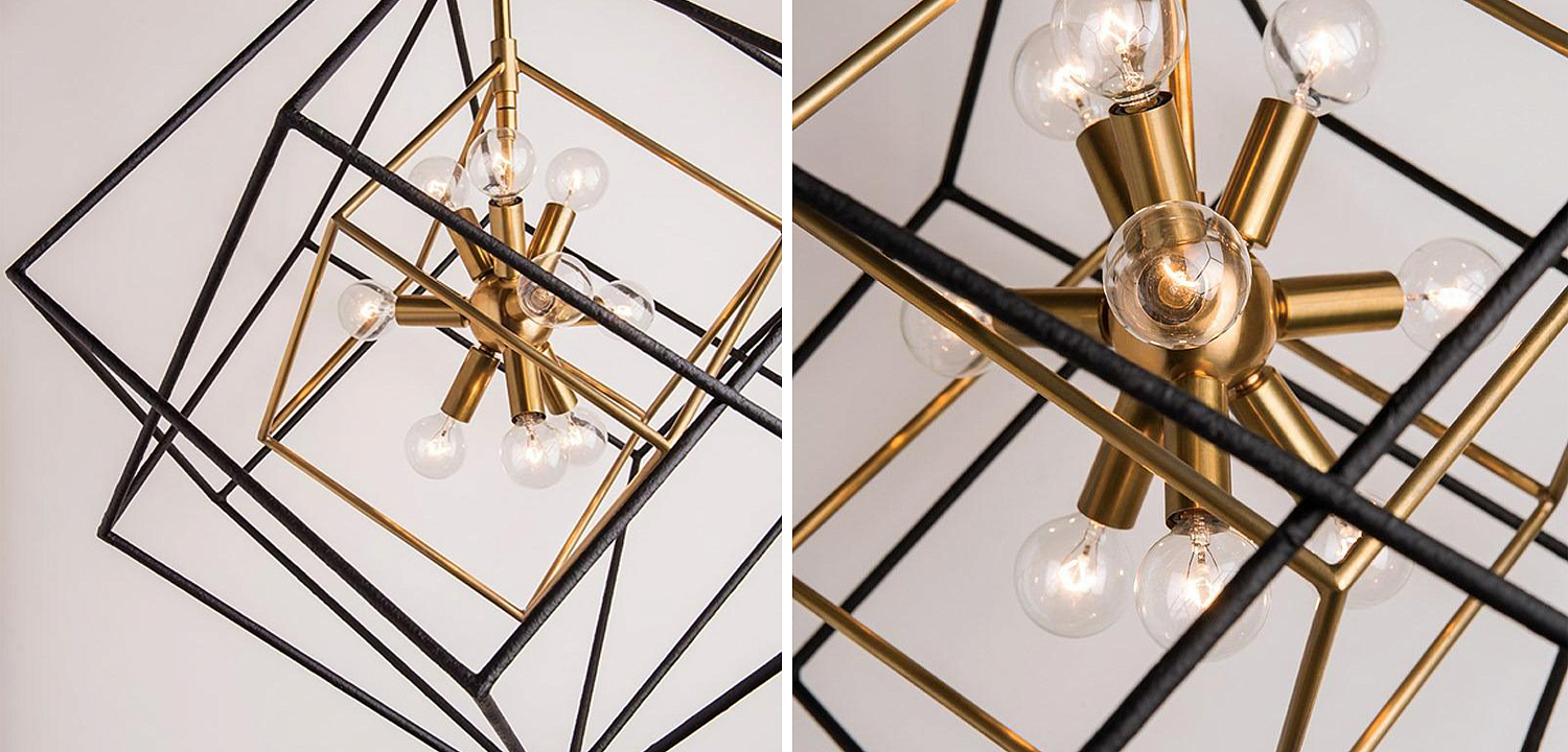 Люстра CUBIST Pendant Black and Gold 9 lamp Люстра CUBIST Pendant Black and Gold 9 lamp - Loft-Concept в Липецке