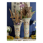 Ваза из фарфора на бронзовом основании Turquoise Blooming Garden варинант исполнения - 8 | Loft Concept в Липецке