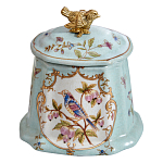 Шкатулка голубого цвета с рисунком и состаренным эффектом Eden Garden варинант исполнения - 2 | Loft Concept в Липецке