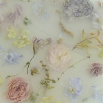 Круглый поднос из эпоксидной смолы с цветами белый Epoxy Resin Flowers Tray White варинант исполнения - 2 | Loft Concept в Липецке