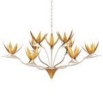 Люстра с плафонами в виде цветов Golden Bird of Paradise варинант исполнения - 3 | Loft Concept в Липецке