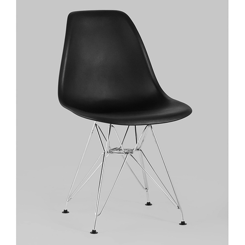 Стул Eames DSR Black Черный Серебряный в Липецке | Loft Concept 