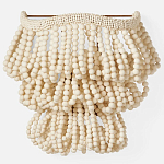 Настенный светильник с подвесками из деревянных бусин молочного цвета Wooden Beads Wall Lamp варинант исполнения - 4 | Loft Concept в Липецке