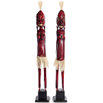 Комплект из 2-х деревянных статуэток Asmat Tall Statuettes Red варинант исполнения - 1 | Loft Concept в Липецке