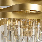 Люстра цвета матового золота с металлическими лентами и длинными прозрачными подвесками Gilded Waves варинант исполнения - 4 | Loft Concept в Липецке