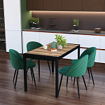 Стол обеденный раздвижной с прямоугольной столешницей на четырех черных ножках Blair варинант исполнения - 9 | Loft Concept в Липецке