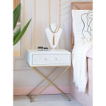 Приставной столик с выдвижным ящиком  White Table Carved Pattern варинант исполнения - 8 | Loft Concept в Липецке