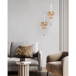 Подвесной светильник с вертикальной композицией из прозрачных и янтарных стеклянных шаров и ромбов Gabriel Scott Luna варинант исполнения - 11 | Loft Concept в Липецке