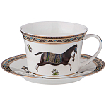 Чайный сервиз из фарфора с изображением лошадей на 6 персон 15 предметов Porcelain Horse Set  варинант исполнения - 1 | Loft Concept в Липецке