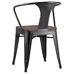 Черный глянцевый стул с сиденьем из натурального дерева TOLIX варинант исполнения - 5 | Loft Concept в Липецке