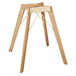 Стол обеденный с серой овальной столешницей из керамики на четырех деревянных ножках Gray Ceramics варинант исполнения - 7 | Loft Concept в Липецке