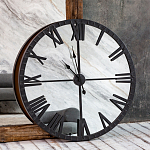 Часы настенные зеркальные с чёрным металлическим циферблатом Mirror Tower Clock варинант исполнения - 5 | Loft Concept в Липецке