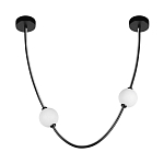 Подвесной светильник в форме дуги с белыми шарообразными плафонами Flos Wireline Lighting варинант исполнения - 2 | Loft Concept в Липецке