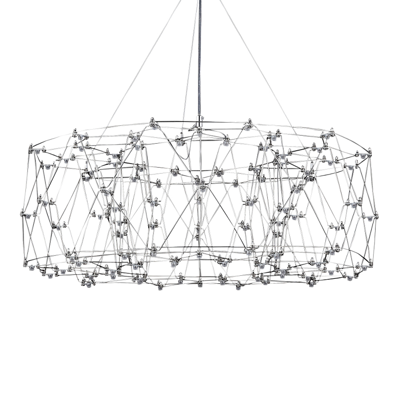 Люстра с тонкой металлической конструкцией цвета хром Quasar Прозрачный Хром в Липецке | Loft Concept 