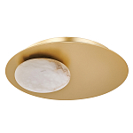 Бра с овальным основанием золотого цвета  и плафоном из алебастра Shaw Lighting варинант исполнения - 1 | Loft Concept в Липецке