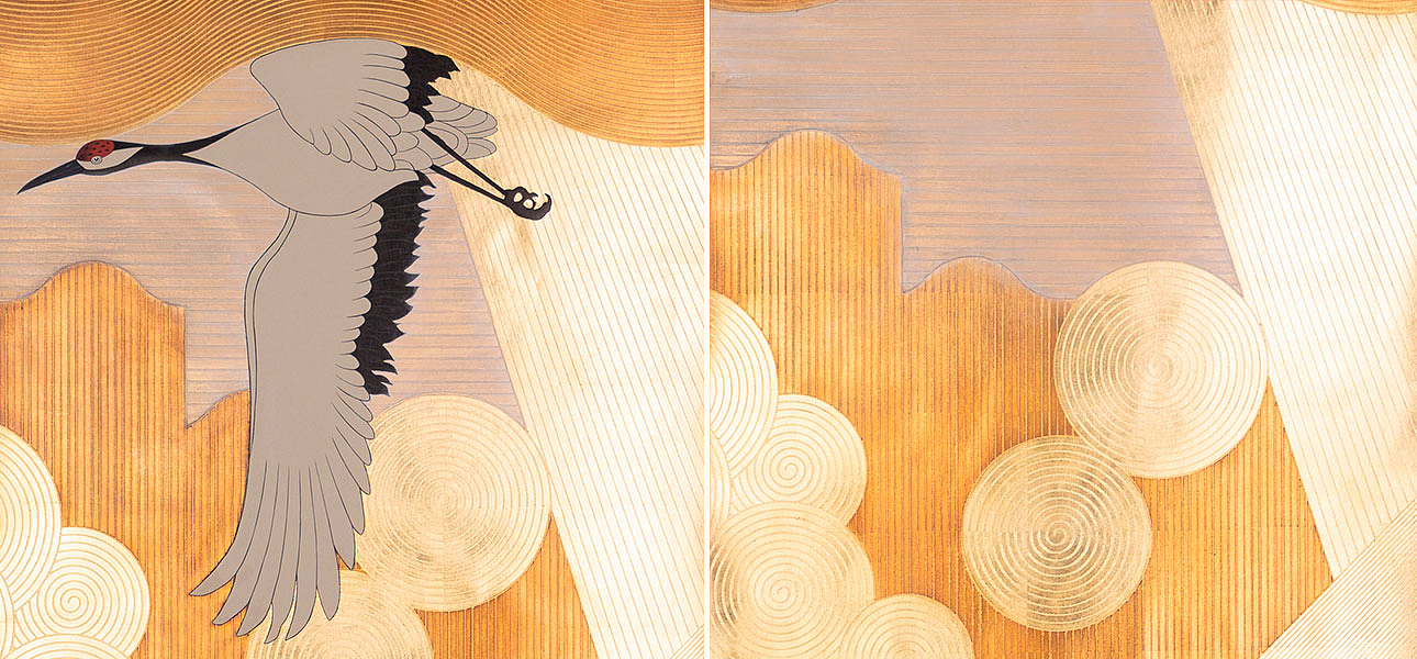 Обои ручная роспись Namban Colourway SC-244 on Deep Rich Gold gilded paper Обои ручная роспись Namban Colourway SC-244 on Deep Rich Gold gilded paper - Loft-Concept в Липецке