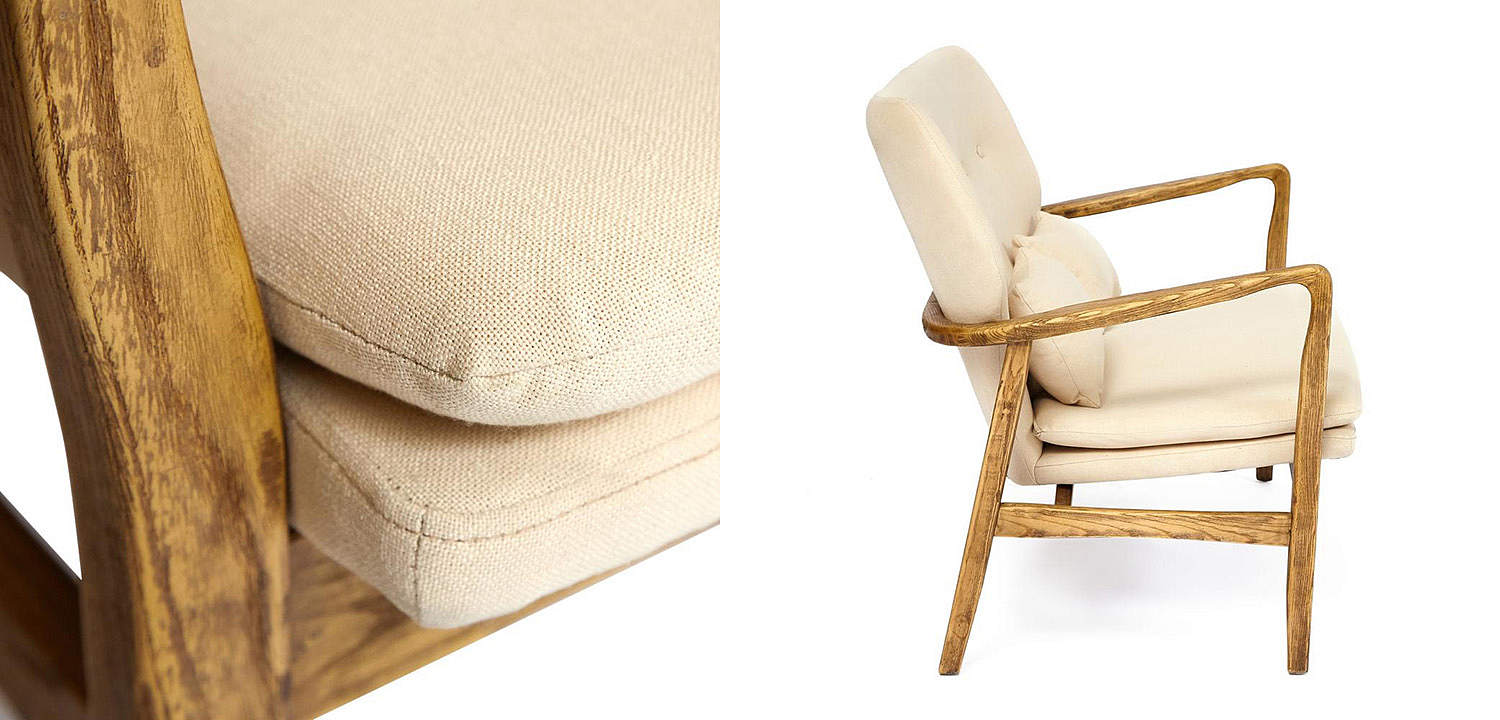 Диван с каркасом из массива дерева Makeshift sofa beige Диван с каркасом из массива дерева Makeshift sofa beige - Loft-Concept в Липецке